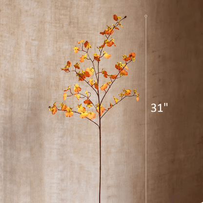 Impressionist Oncidium Orchid Stem in Orange 31" Tall