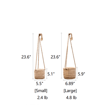 Faux Rattan Cement Hanging Planter