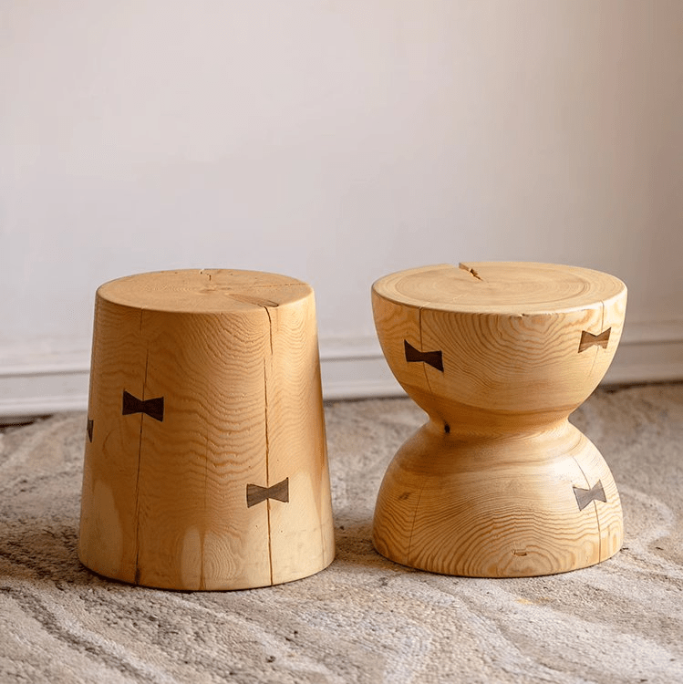 Solid Wood Natural End Table, view 2