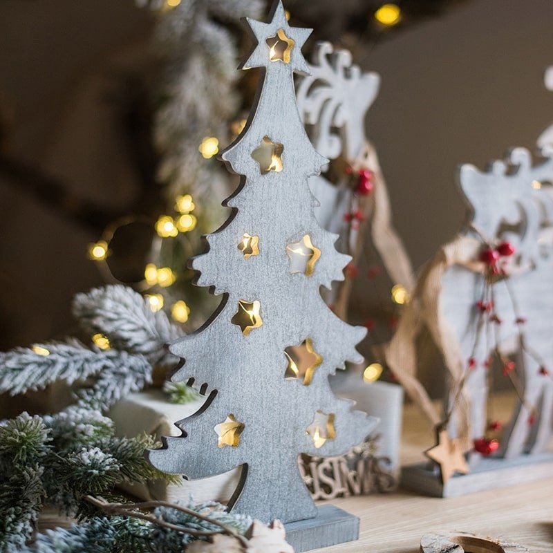 Christmas Desktop Decoration Figurines in Wood, view 2