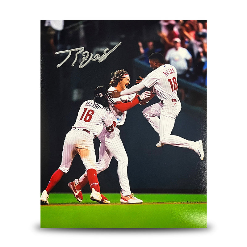 Johan Rojas Celebration Philadelphia Phillies Autographed 8" x 10" Baseball Photo