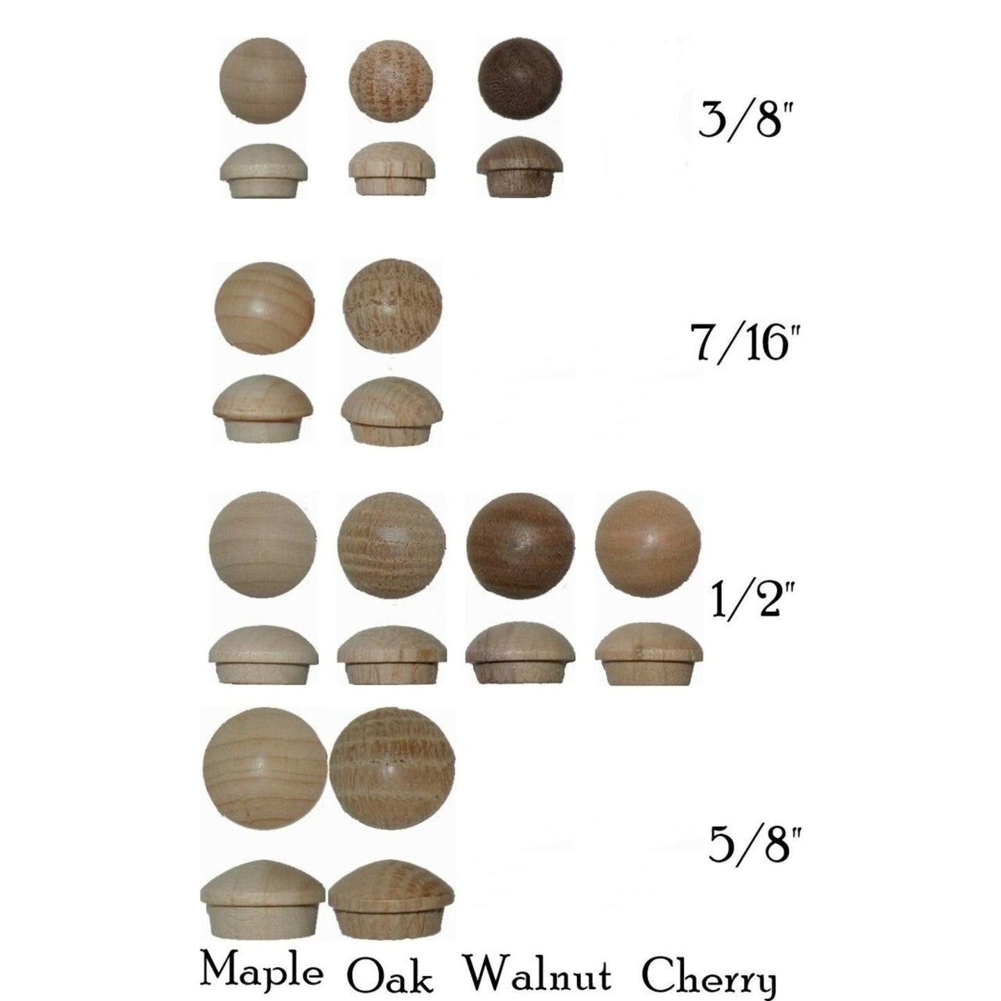 Wood (Button) Plugs, End Grain, Round Head w/Shoulder