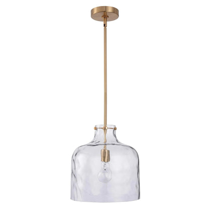 Kara Farmhouse 1-Light Textured Glass Nickel Island Pendant Light