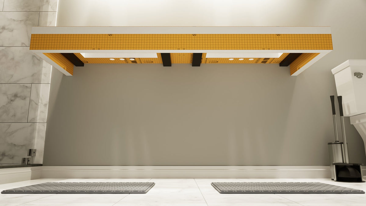 The Original Floating Bathroom Vanity Kit™ with Orange Waterproof Board & Original Vanity Bracket®
