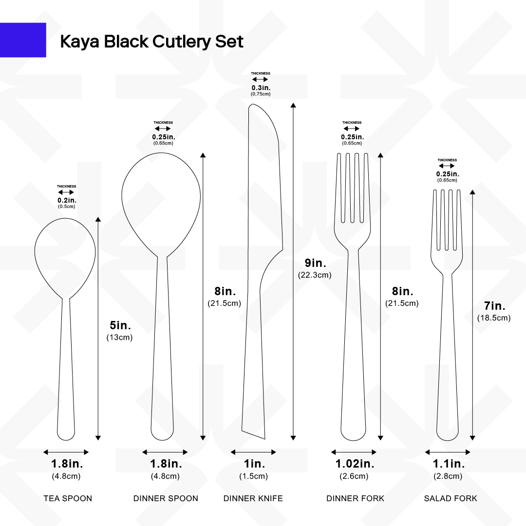 Kaya Black Cutlery Set