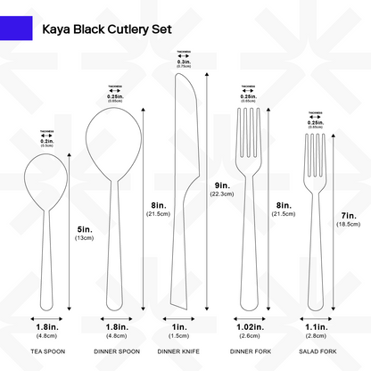 Kaya Black Cutlery Set