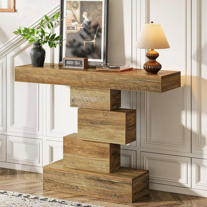 Modern Farmhouse 42-inch Entryway Accent Sofa Table in Light Brown Wood Finish