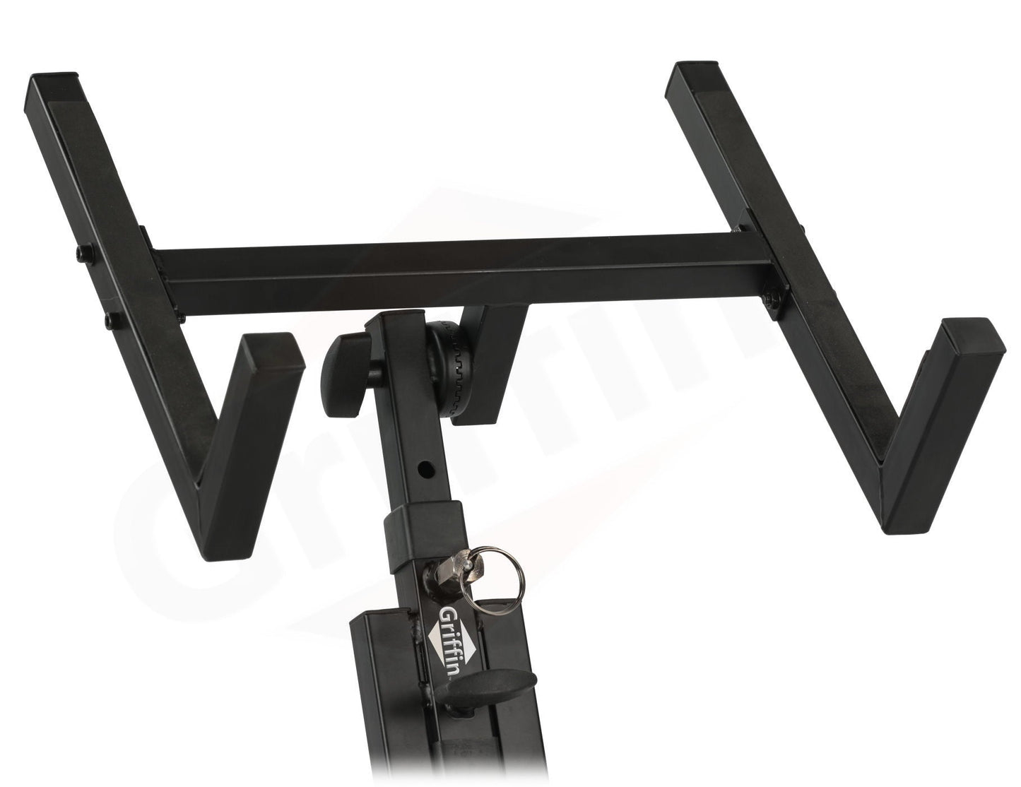 Guitar Combo Amplifier Stand by GRIFFIN | PA Speaker Karaoke Monitor Holder | Low Profile Pro-Audio Amp Tilt Back Mount Stand | Adjustable Speaker Cabinet Stage Equipment Platform Riser & Studio Chair