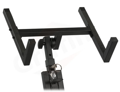 Guitar Combo Amplifier Stand by GRIFFIN | PA Speaker Karaoke Monitor Holder | Low Profile Pro-Audio Amp Tilt Back Mount Stand | Adjustable Speaker Cabinet Stage Equipment Platform Riser & Studio Chair