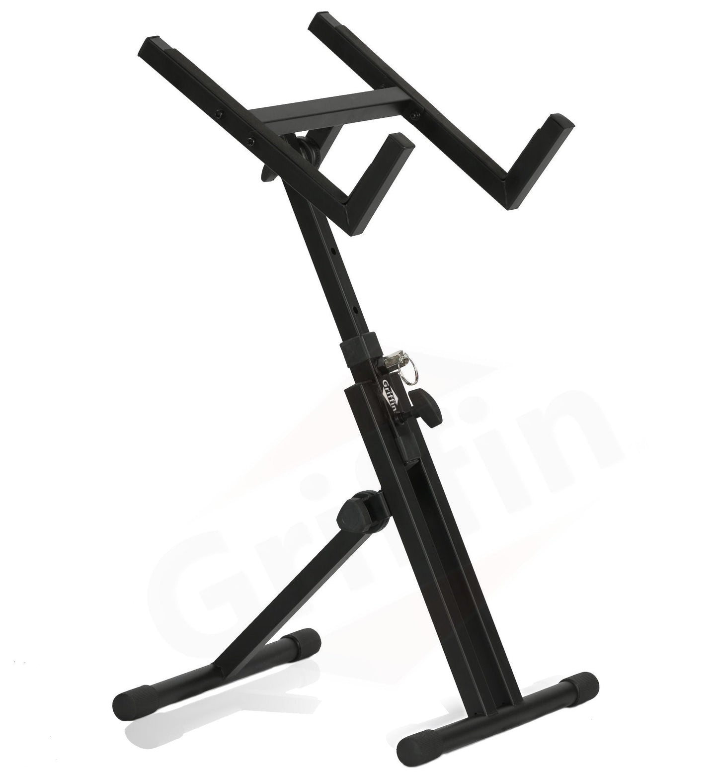 Guitar Combo Amplifier Stand by GRIFFIN | PA Speaker Karaoke Monitor Holder | Low Profile Pro-Audio Amp Tilt Back Mount Stand | Adjustable Speaker Cabinet Stage Equipment Platform Riser & Studio Chair