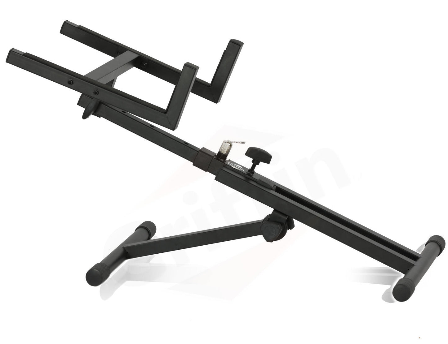 Guitar Combo Amplifier Stand by GRIFFIN | PA Speaker Karaoke Monitor Holder | Low Profile Pro-Audio Amp Tilt Back Mount Stand | Adjustable Speaker Cabinet Stage Equipment Platform Riser & Studio Chair