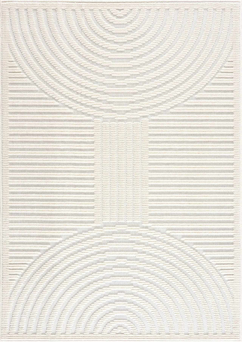 Deron White Washable 3D Rug
