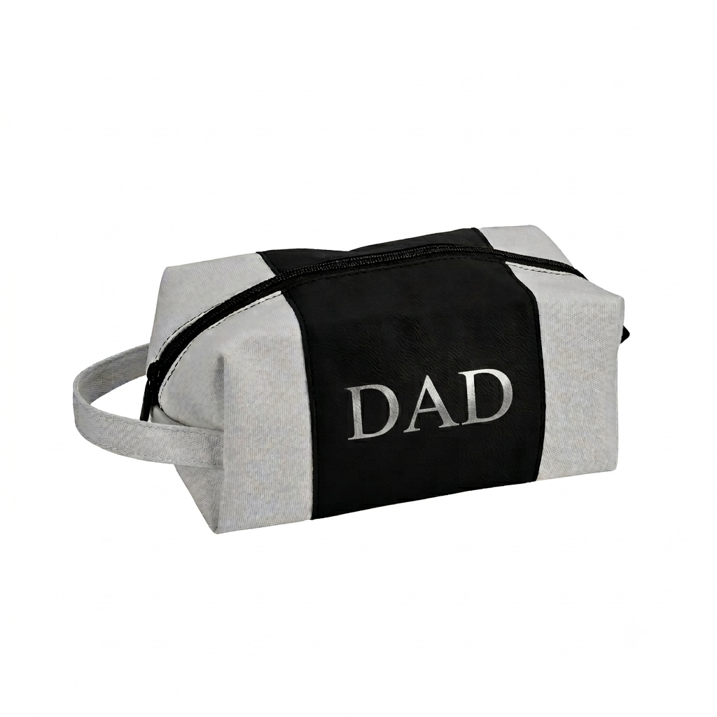 Leatherette/Canvas Black Travel Kit