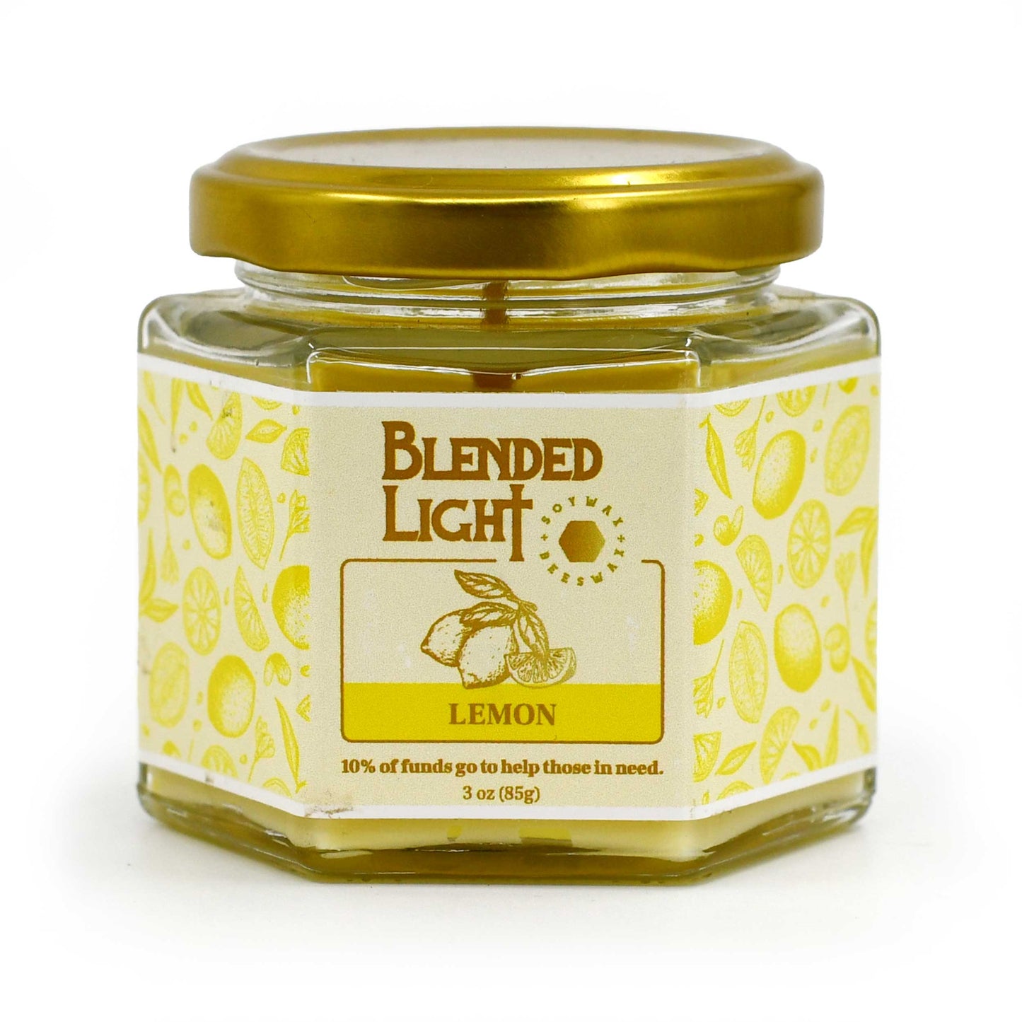 Lemon Scented Candle | Multiple Sizes | Blended Light