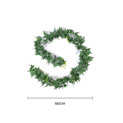 Lifelike Ivy Garland Artificial Hanging Plant 63in – UV Resistant (Interconnectable)