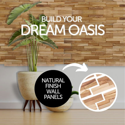 Clearwater Natural Teak 3D Wall Panels - (13 sq ft)