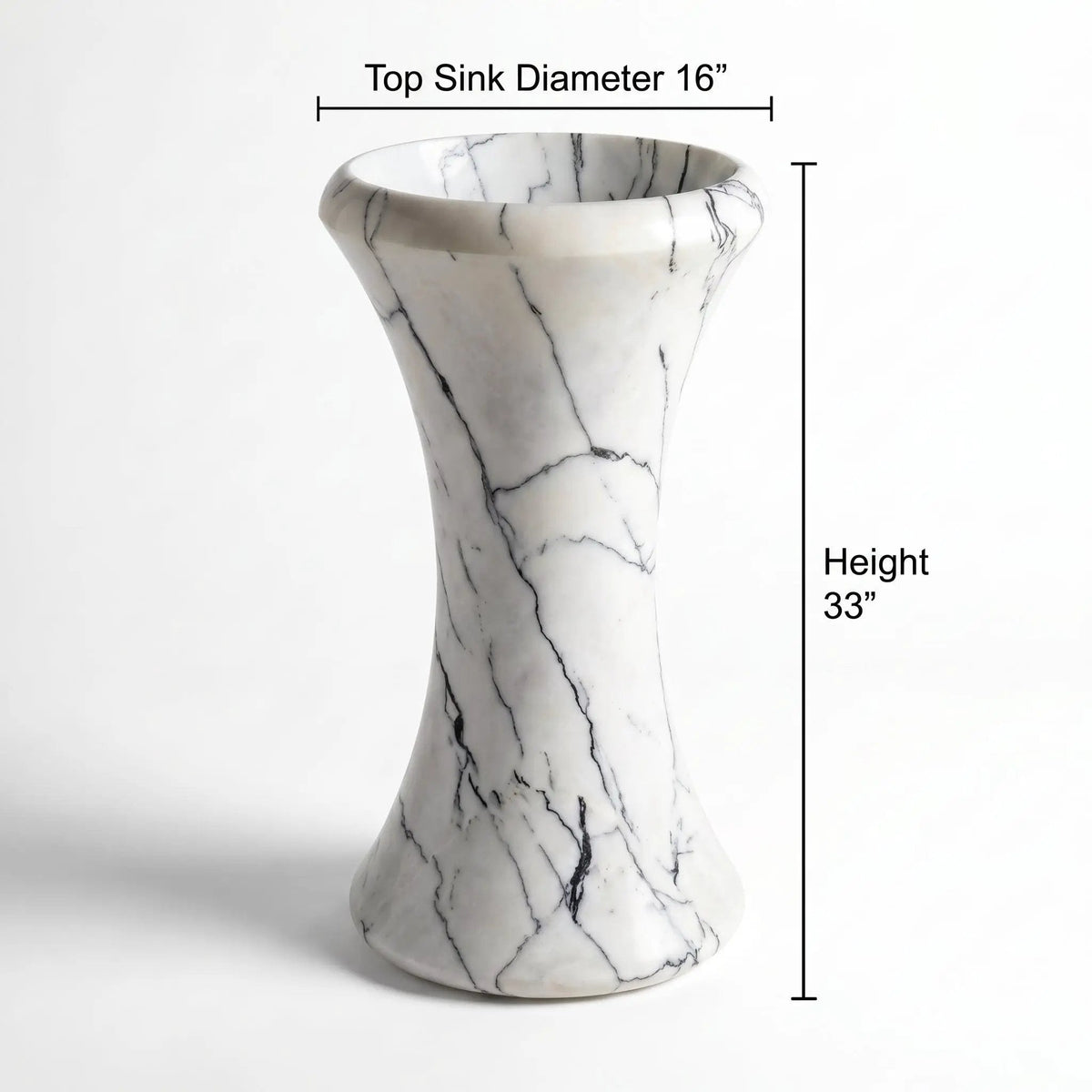 White Marble Pedestal Bath Basin Sink For Home Modern Bathroom