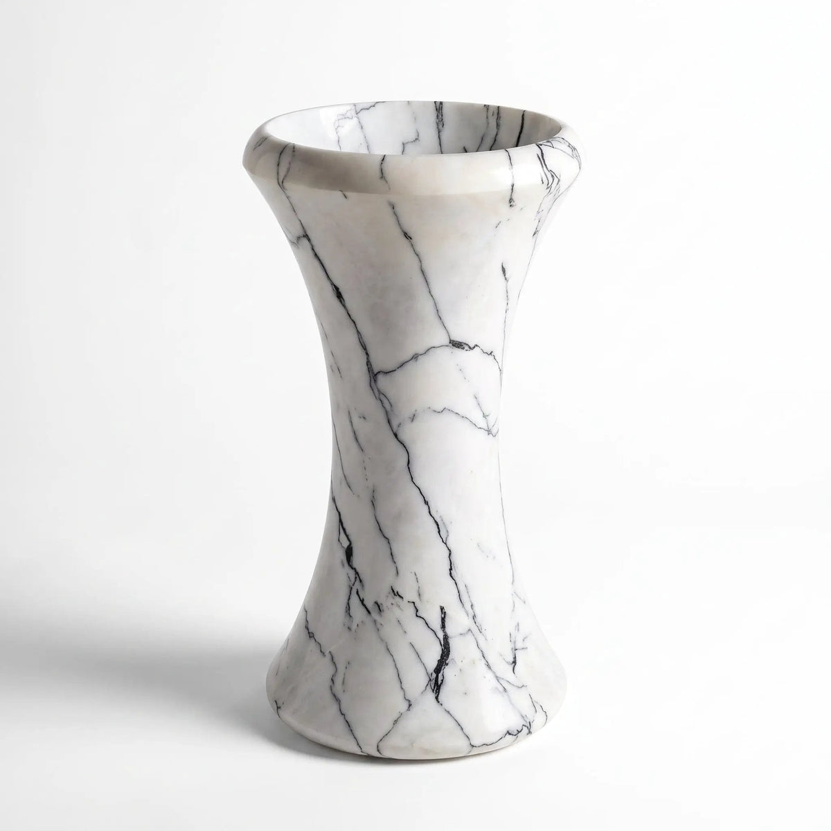 White Marble Pedestal Bath Basin Sink For Home Modern Bathroom