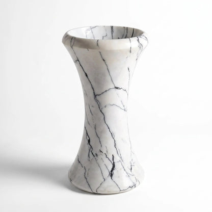White Marble Pedestal Bath Basin Sink For Home Modern Bathroom