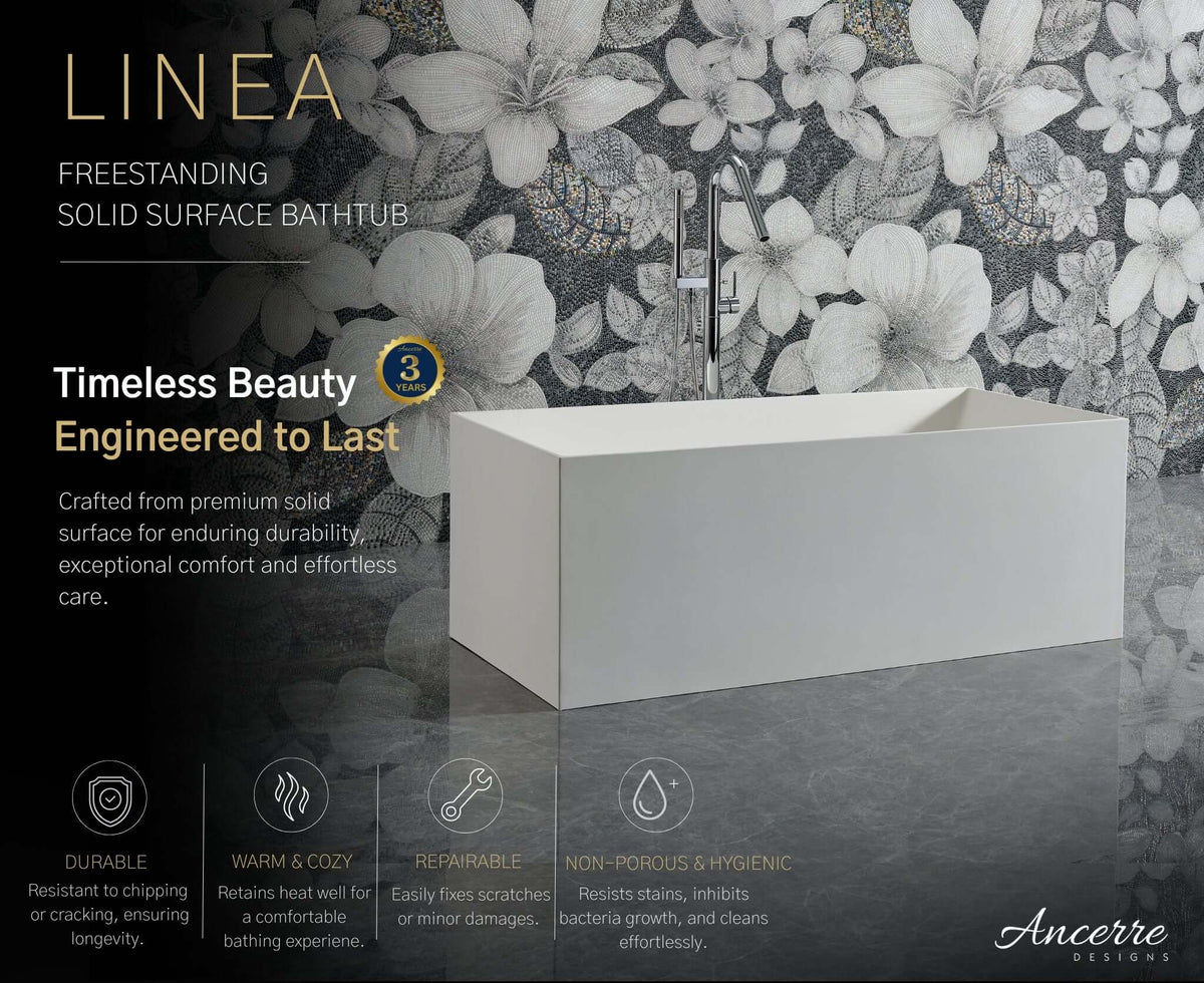 Linea Freestanding Solid Surface Bathtub