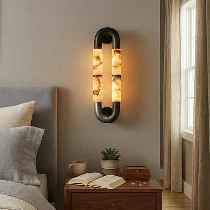 Luma Arc Dual Alabaster Wall Sconce
