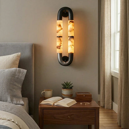 Luma Arc Dual Alabaster Wall Sconce