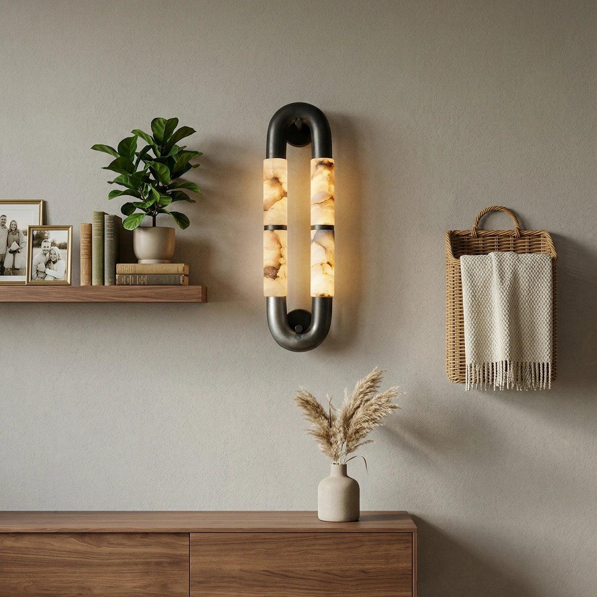 Luma Arc Dual Alabaster Wall Sconce