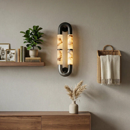 Luma Arc Dual Alabaster Wall Sconce