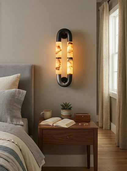 Luma Arc Dual Alabaster Wall Sconce