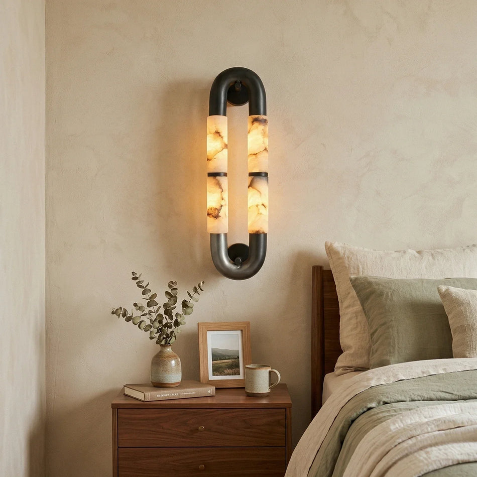 Luma Arc Dual Alabaster Wall Sconce