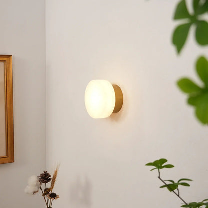 Disc Shaped Alabaster Wall Light
