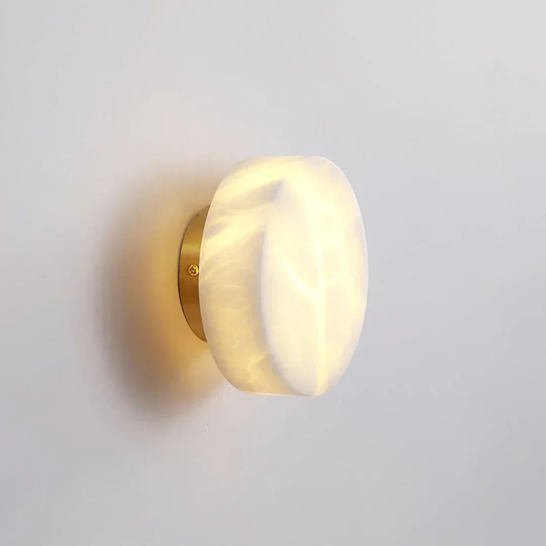 Disc Shaped Alabaster Wall Light