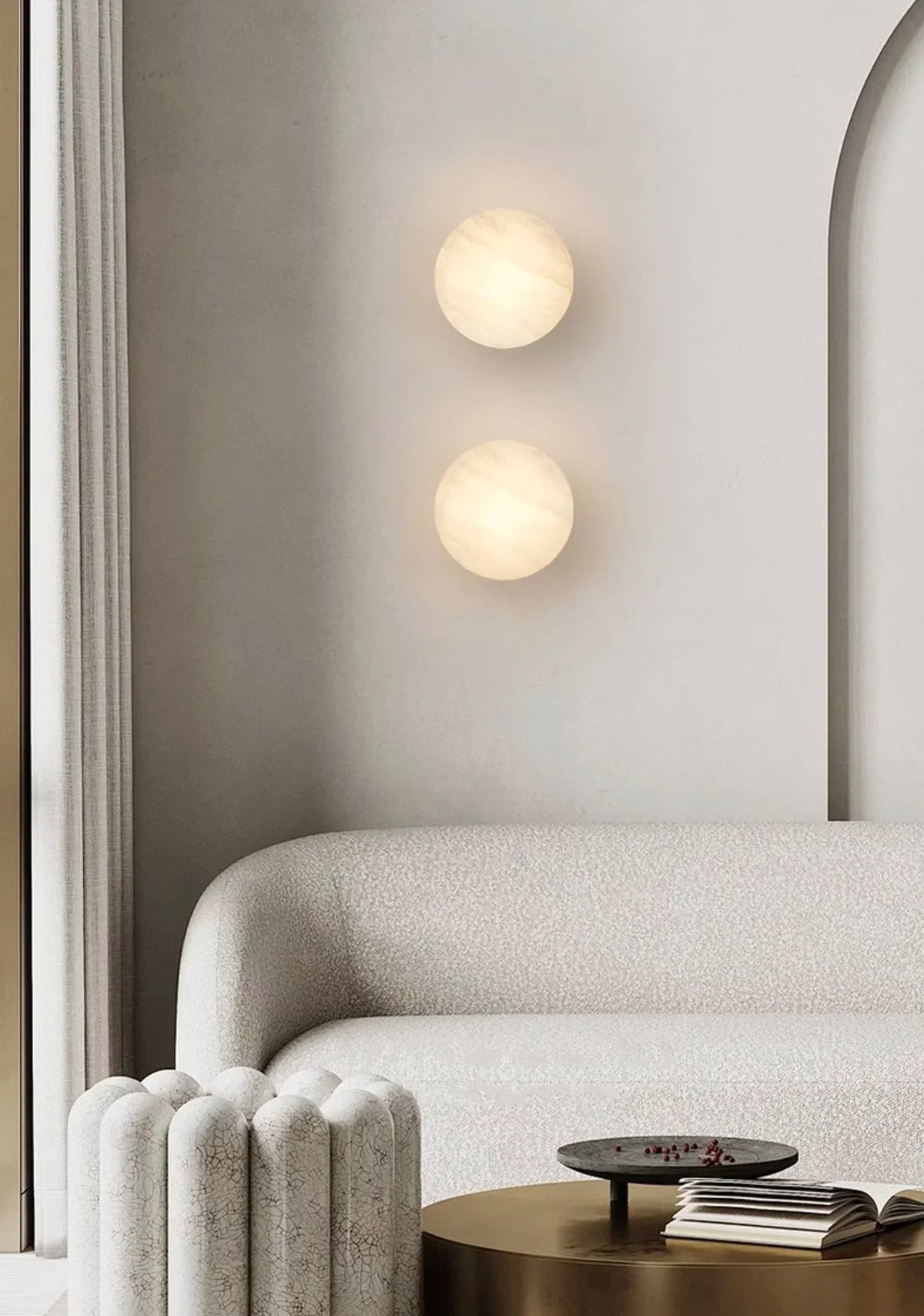 Disc Shaped Alabaster Wall Light