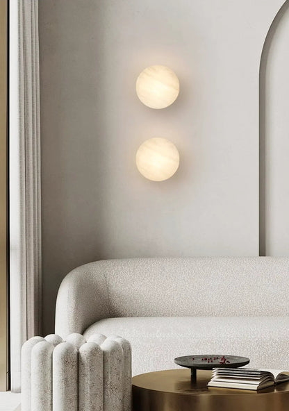 Disc Shaped Alabaster Wall Light