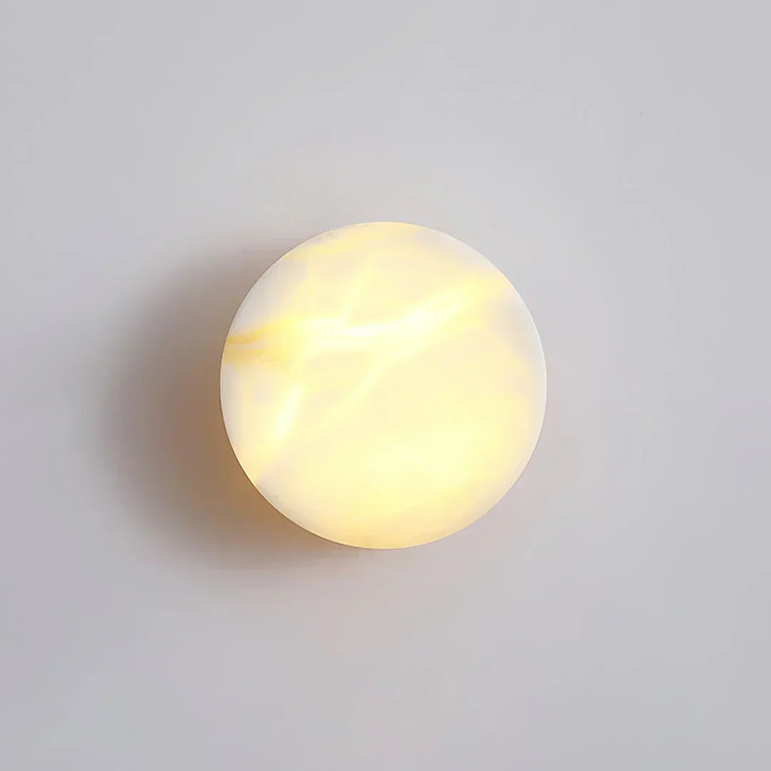 Disc Shaped Alabaster Wall Light