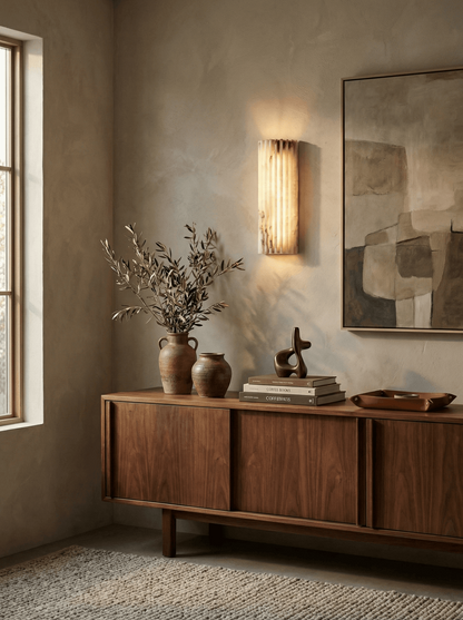 Alabaster Alvia Striped Wall Light