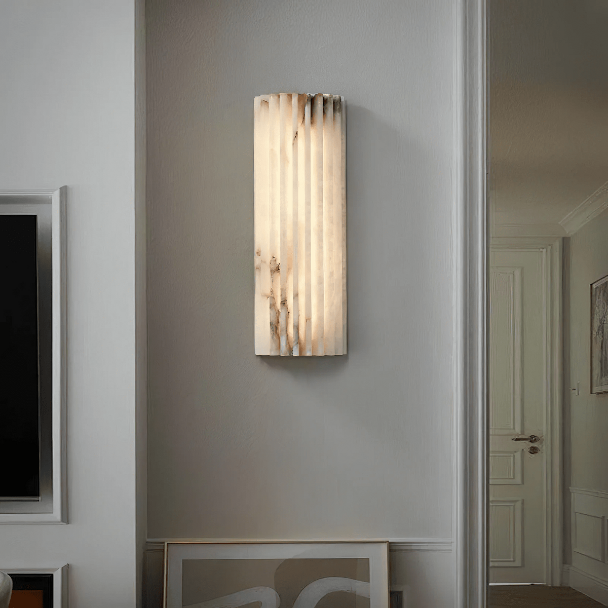 Alabaster Alvia Striped Wall Light
