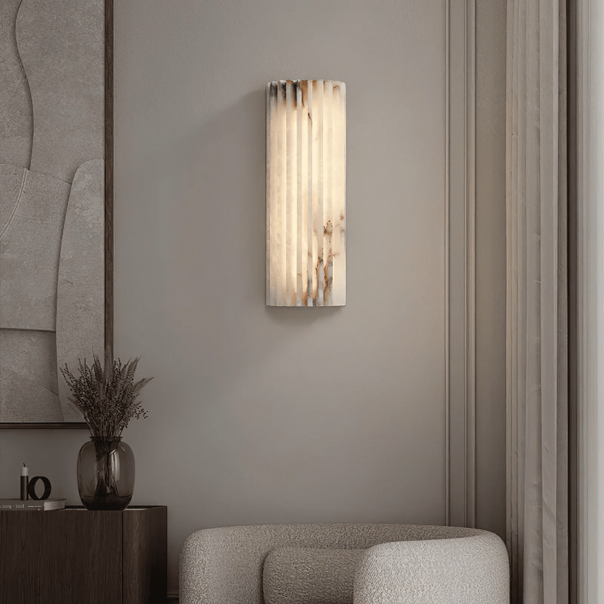 Alabaster Alvia Striped Wall Light