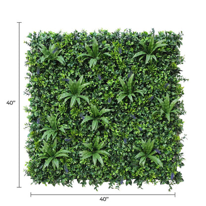 Lavender Fields Artificial Vertical Garden Green Wall Panel 40×40in 11 SQ FT – UV Resistant – Commercial Grade