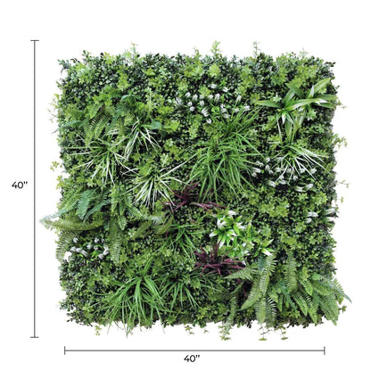 Tropical Vista Artificial Vertical Garden Green Wall Panel 40×40in 11 SQ FT – UV Resistant – Commercial Grade