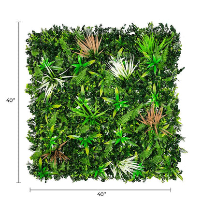 Wild Tropics Artificial Vertical Garden Green Wall Panel 40×40in 11 SQ FT – UV Resistant – Commercial Grade