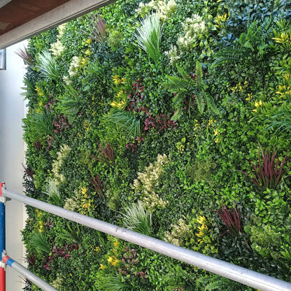 Evergreen Triptych Artificial Vertical Garden Green Wall Panel Set of 3 33 SQ FT – UV Resistant – Commercial Grade