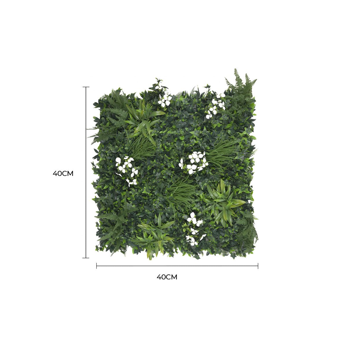 Snowy White Artificial Vertical Garden Green Wall Panel 40×40in 11 SQ FT – UV Resistant – Commercial Grade