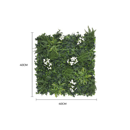 Snowy White Artificial Vertical Garden Green Wall Panel 40×40in 11 SQ FT – UV Resistant – Commercial Grade