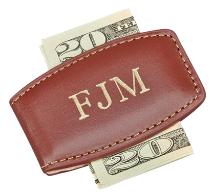 Brown Leather Money Clip
