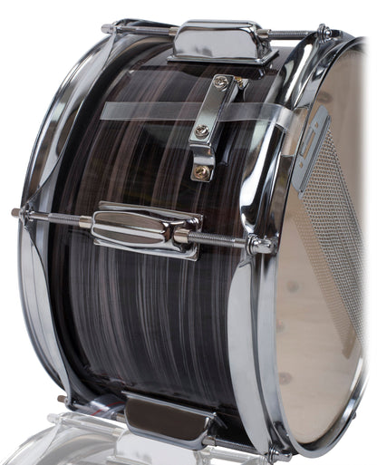 Popcorn Snare Drum by GRIFFIN - Firecracker Acoustic 10" x 6" Poplar Shell with Zebra Wood PVC - Soprano Mini Concert Marching Percussion Instrument