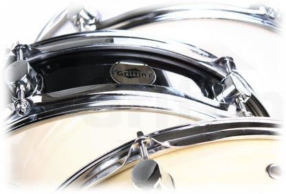 Piccolo Snare Drum 13" x 3.5" by GRIFFIN - 100% Poplar Wood Shell with Black PVC & White Coated Drum Head - Drummers Acoustic Marching Kit Percussion