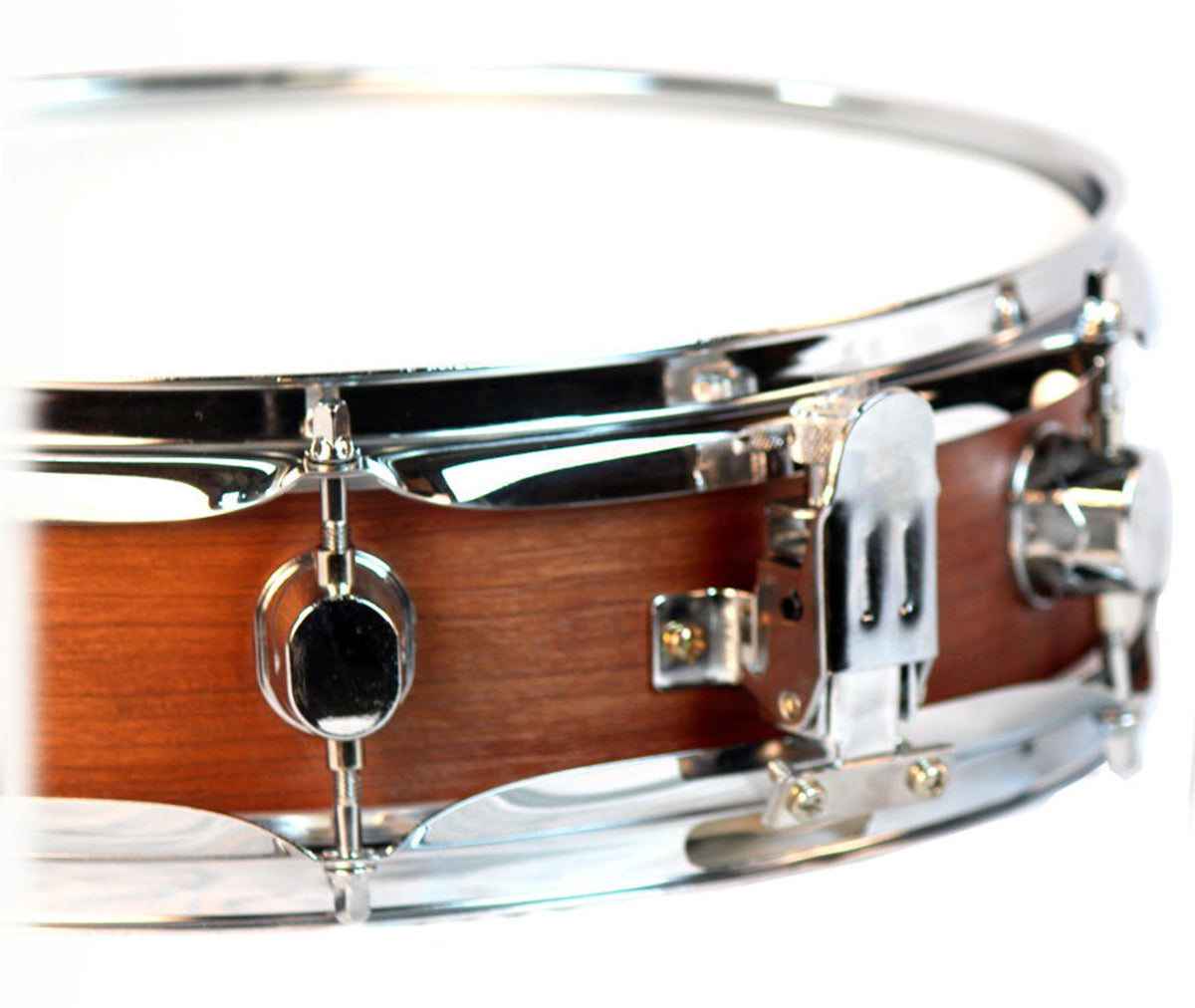 Piccolo Snare Drum 13" x 3.5" by GRIFFIN - 100% Poplar Wood Shell with Flat Hickory Finish & Coated Drum Head - Drummers Acoustic Marching Kit