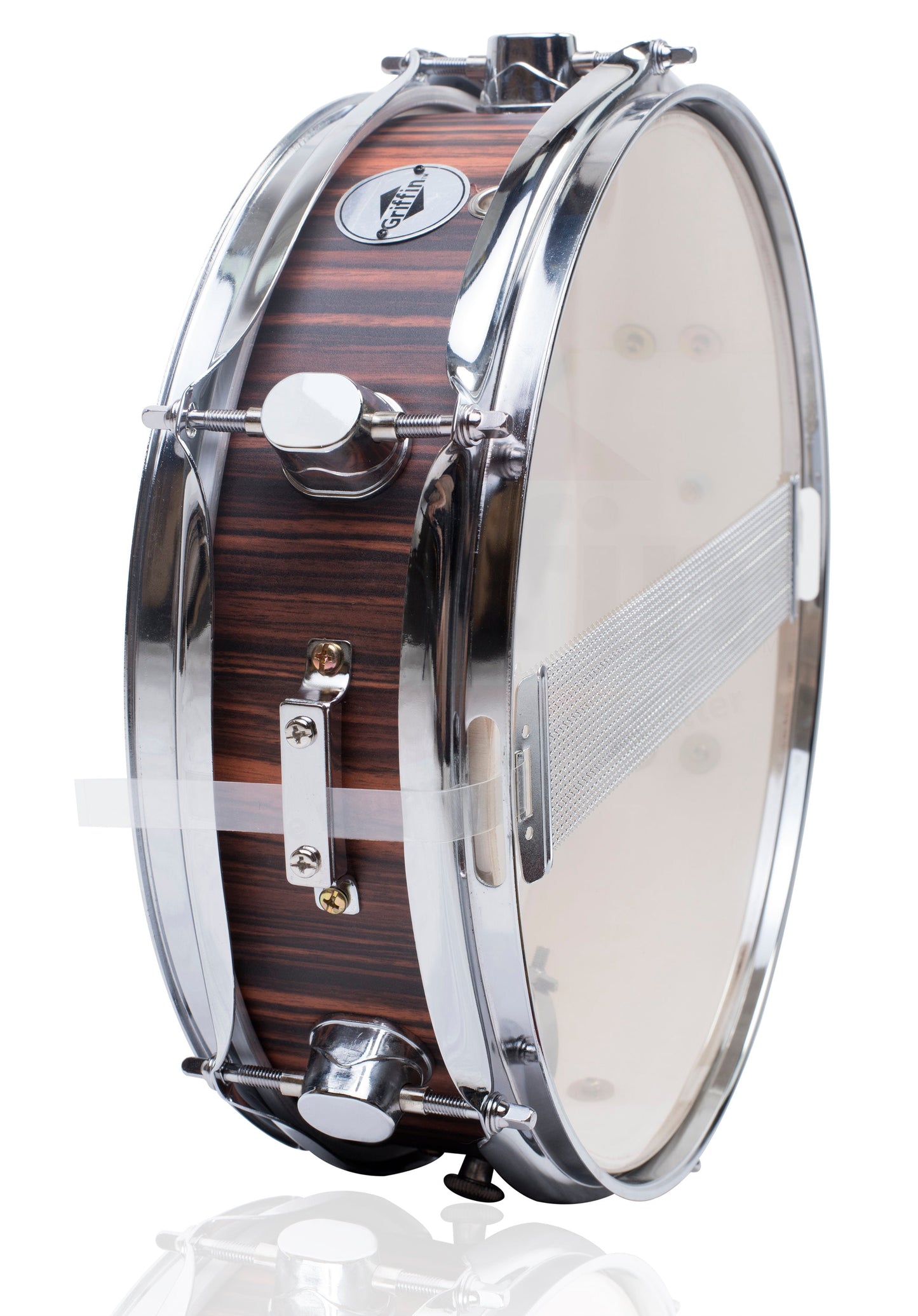 Piccolo Snare Drum 13" x 3.5" by GRIFFIN | 100% Poplar Wood Shell with Black Hickory Finish & Coated Drum Head | Professional Drummers Deluxe Percussion Instrument with Bright Tone & Brilliant Attack