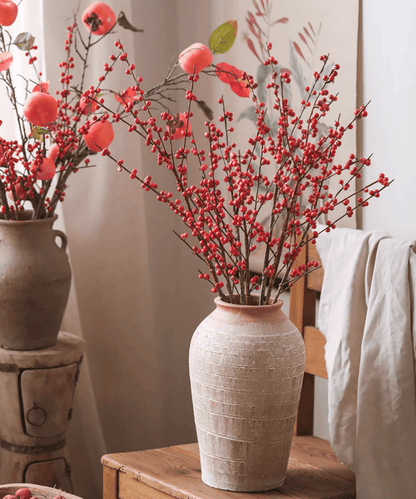 Faux Red Winterberry Stem